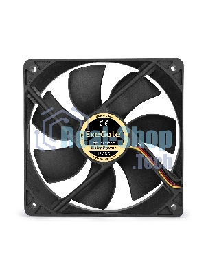 Вентилятор для корпуса ExeGate ExtraPower EP12025S3P черный, 120 мм, 1800 об/мин, 28 дБ, 3 pin