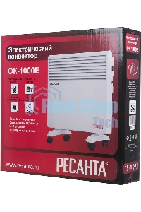Конвектор Ресанта ОК-1000Е белый, 1000 Вт, 10 м2, термостат, дисплей