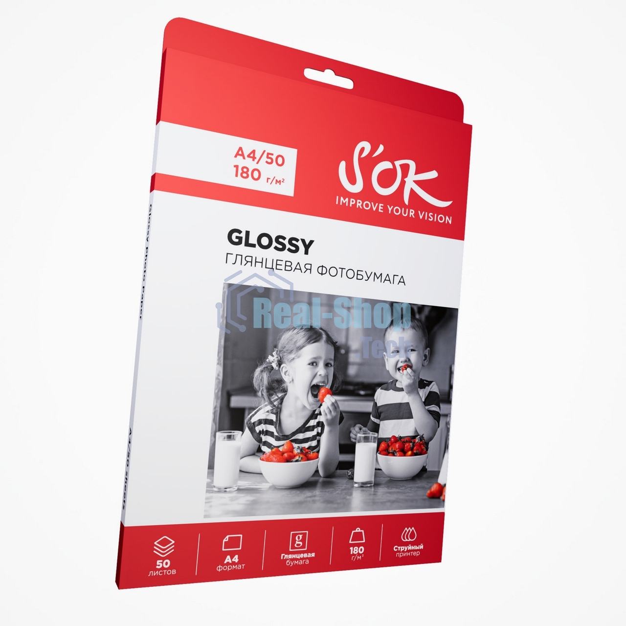 Фотобумага CC Glossy; 180gsm; A4*50 глянцевая; 180г/м2; формат А4; 50 листов