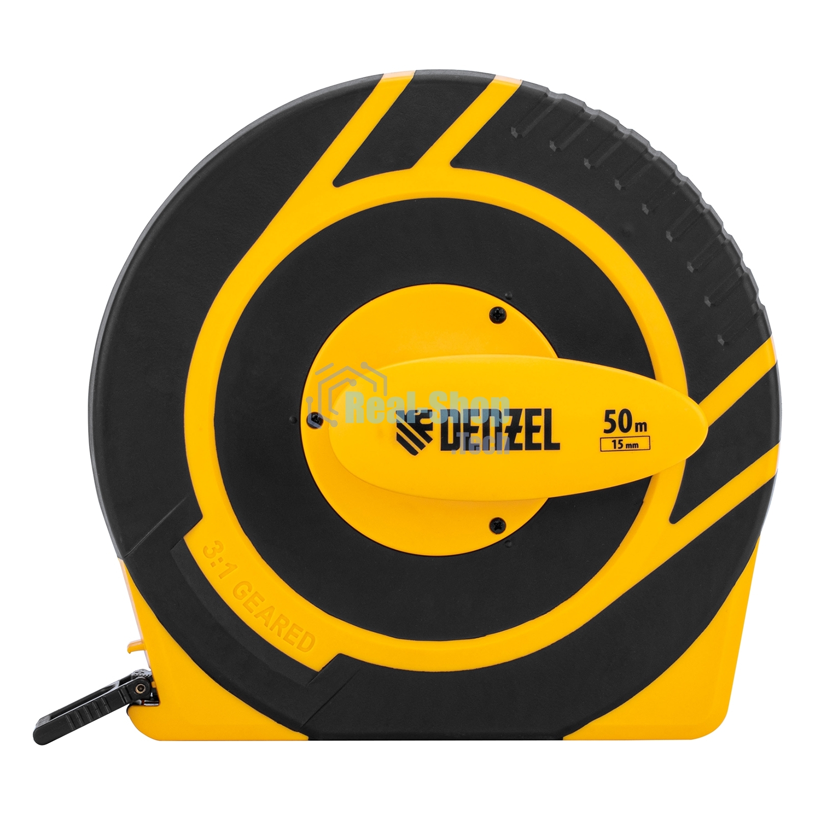 Рулетка геодезическая Denzel 50 м х 15 мм, закрытый корпус, фиберглассовая лента