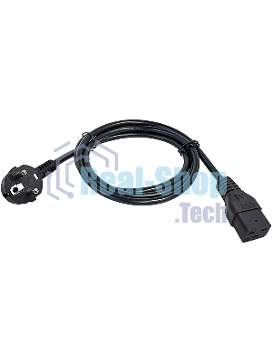 Шнур питания ITK PC-C19D-2M C19-Schuko проводник.:3x1.5мм2 2м 230В 16А (упак.:1шт) черный