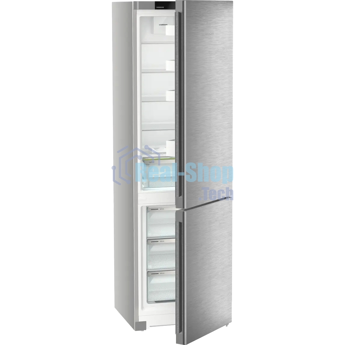 Холодильники Liebherr Pure CNsdc 5703-22 001 серебристый SmartSteel двухкамерный 266/94л морозилка снизу