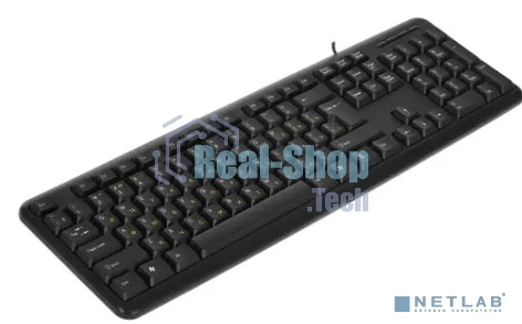 Клавиатура проводная Professional Standard LY-331L2-OEM (USB, полноразмерная, влагозащищенная, 104кл., Enter большой, длина кабеля 2,2м, черная, brown box)