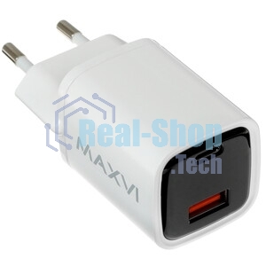 Сетевое зарядное устройство Maxvi A402PD LED 33W, 1xUSB-A, 1xUSB-C, черный