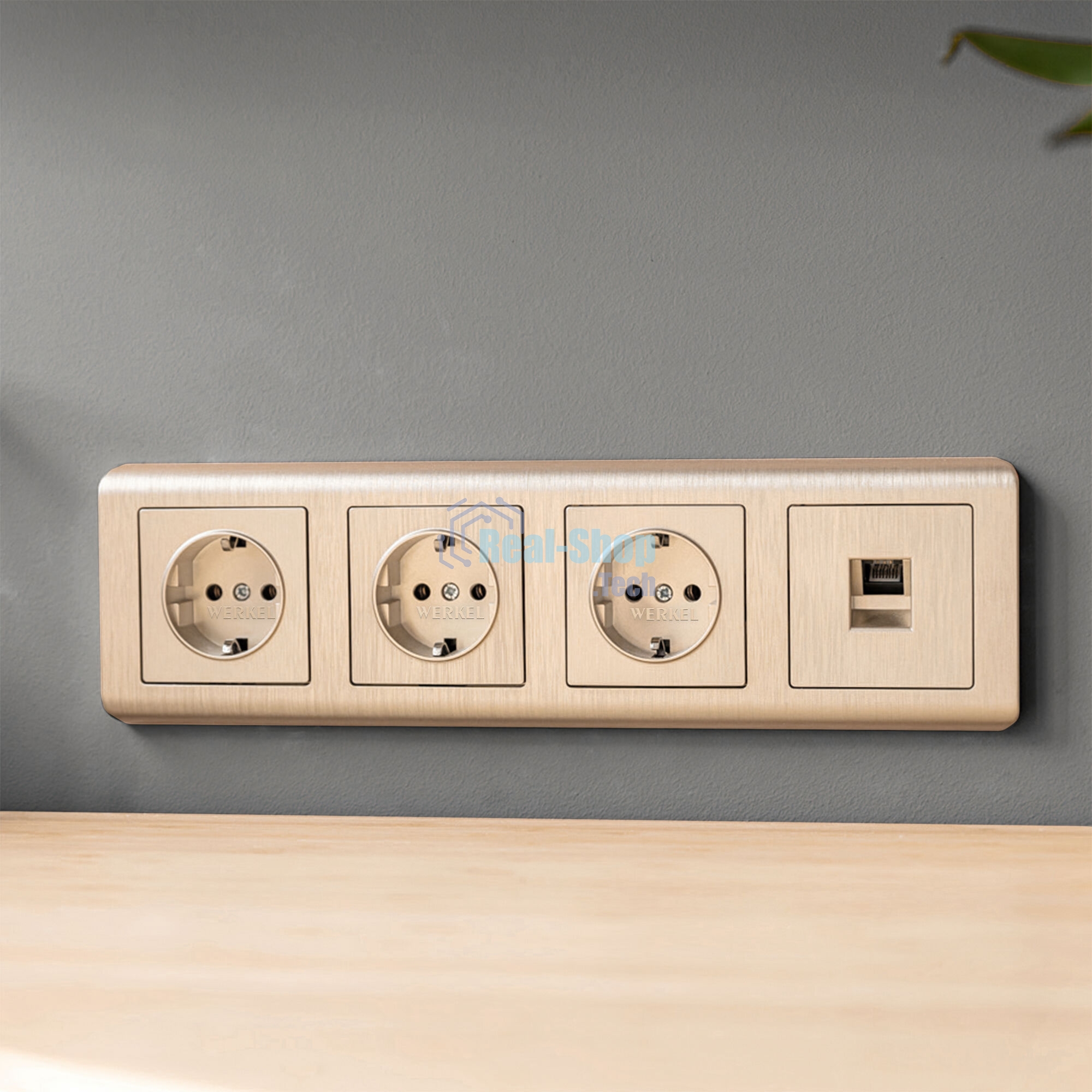 Розетка Ethernet RJ-45 (шампань рифленый)