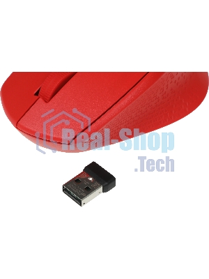 Мышь беспроводная Logitech M280 красный, 1000 dpi, радиоканал, USB, кнопки - 3