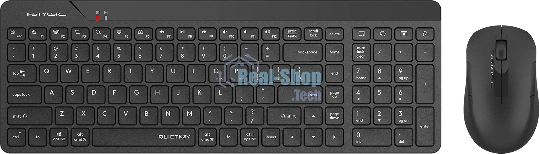 Комплект клавиатура+мышь A4Tech FStyler FG2300 Air2 беспроводной, USB, 1200 DPI, чёрный