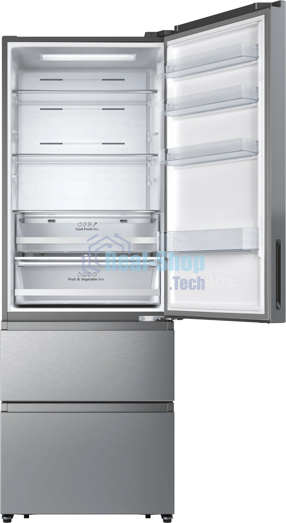 Холодильник Hisense RT641N4ACE серый, двухкамерный, 366/169, морозилка снизу, No Frost