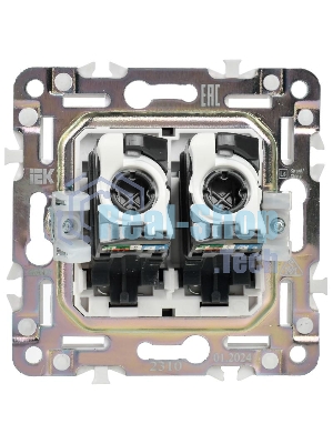 SKANDY Розетка компьютерная 2-местная RJ45 кат.5E SK-K03N никель | SK-K20-1-K50 | IEK