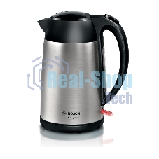 Чайник электрический Bosch TWK3P420 1.7 л, 2400 Вт, черный (корпус: нержавеющая сталь)