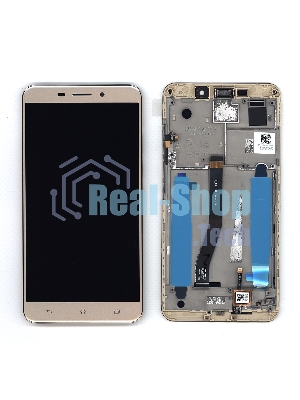 Дисплей для Asus ZenFone 3 Laser ZC551KL золотистый с рамкой