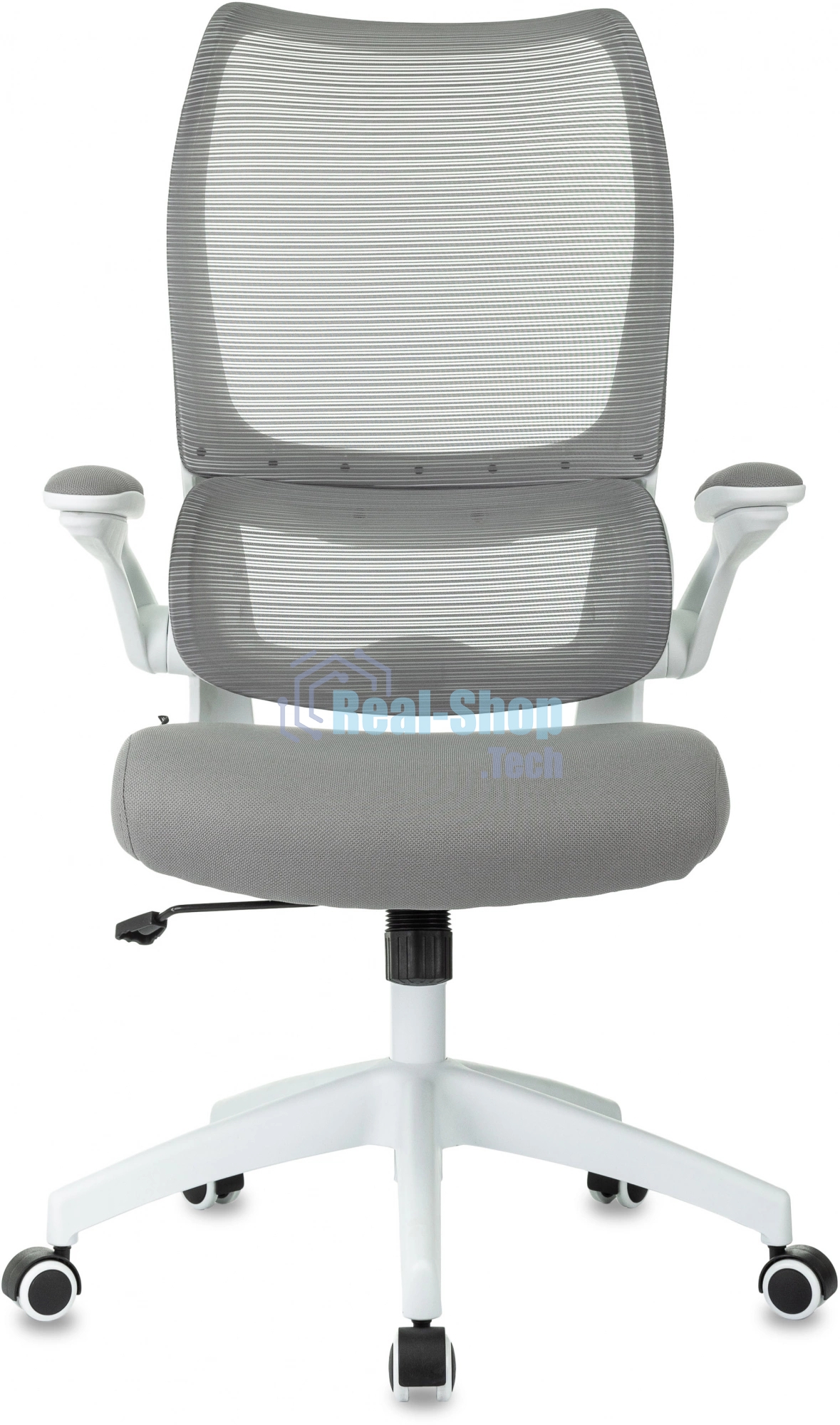 Кресло руководителя Бюрократ Sigma WH 1 серый, сетка/ткань, крестов. пластик, пластик белый