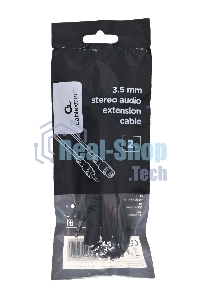 Кабель-удлинитель аудио Cablexpert CCA-423-2M-N, Jack 3.5(M)/Jack 3.5(F), 2м, черный, пакет