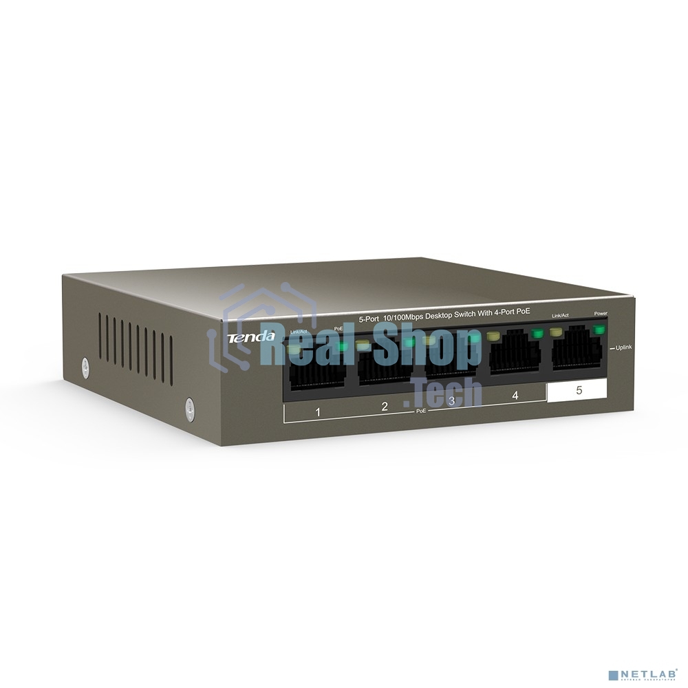 Коммутатор Tenda TEF1105P-4-38W 5PORT 10/100M