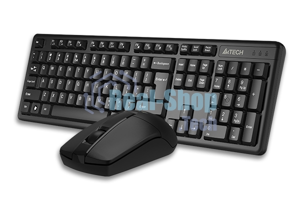 Комплект клавиатура+мышь A4Tech 3330N беспроводной, USB, 1200 DPI, чёрный