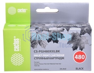Картридж струйный Cactus CS-PGI480XXLBK черный (24.4мл) для Canon Pixma TR7540/TR8540/TS6140/TS8140