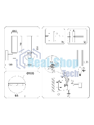 Настенный светильник Ambrella light LH55517 BK/BS/CL черный/латунь/прозрачный E14 max 40W 120*100*250