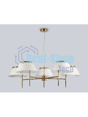 Люстра Ambrella light LH72473/5 BS/WH латунь/белый Е14/5 max 40W D1000*290-1080