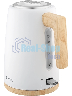Чайник электрический Vitek VT-1154 1.7л. 2200Вт белый/дерево