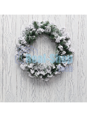 Заснеженный еловый венок Neon-night Ø 45 см, ПВХ