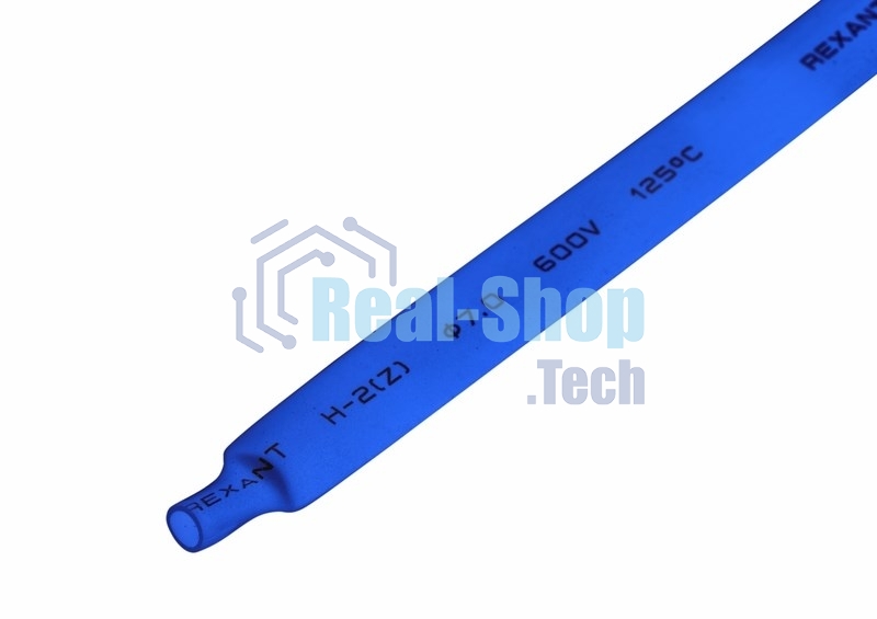 Термоусаживаемая трубка Rexant 7,0/3,5 мм, синяя, упаковка 50 шт. по 1 м