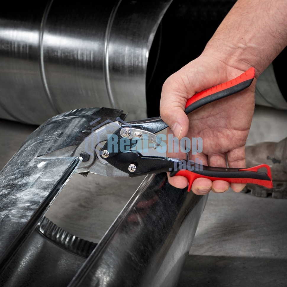 Ножницы по металлу Matrix 250мм пряморежущие обрезиненныерукоятки