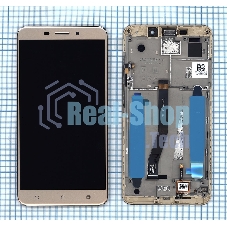 Дисплей для Asus ZenFone 3 Laser ZC551KL золотистый с рамкой