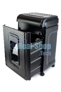 Шредер Heleos УМ32-4 черный/серебристый (секр.P-4) фрагменты 28лист. 32лтр. скрепки скобы пл.карты CD