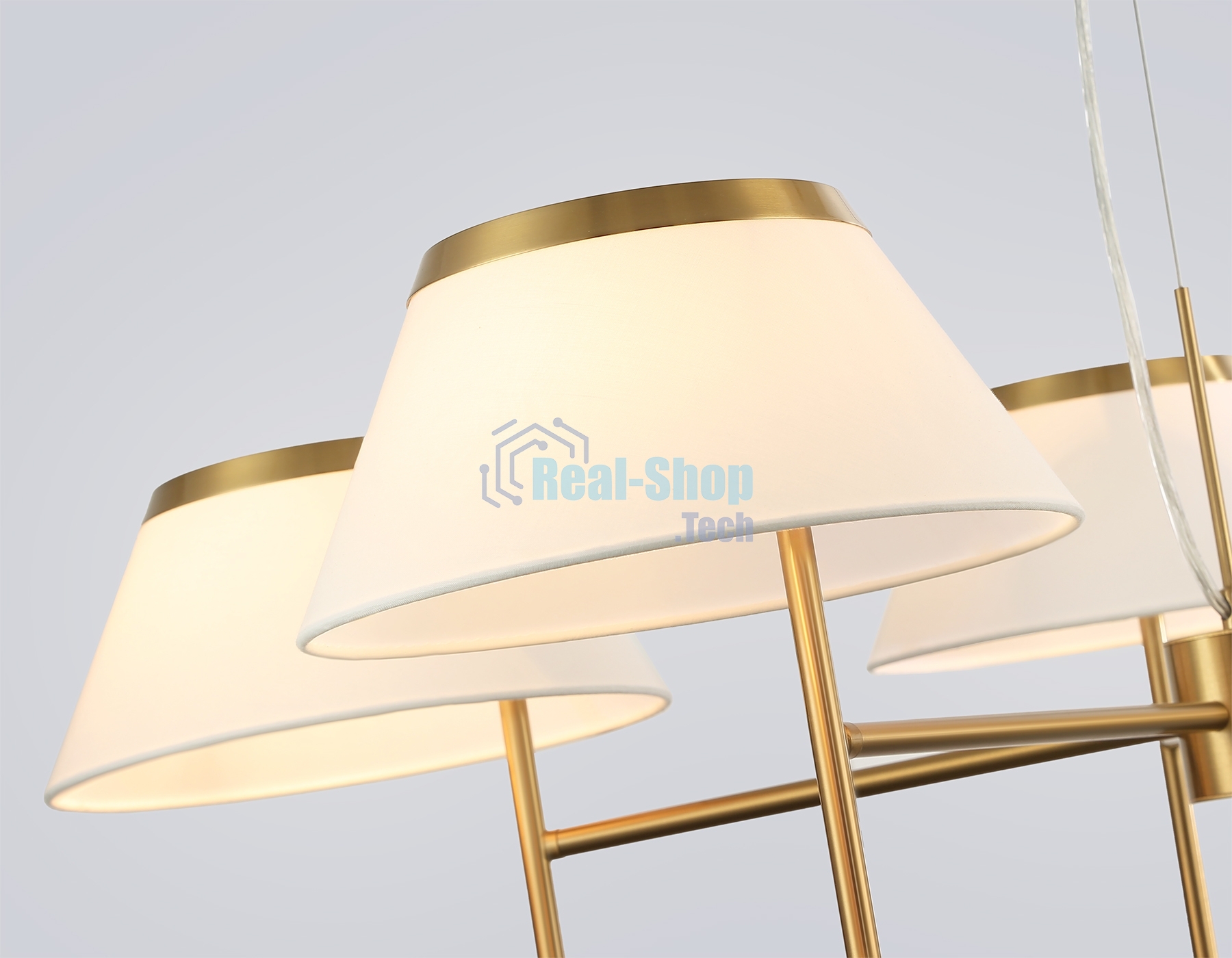 Люстра Ambrella light LH72473/5 BS/WH латунь/белый Е14/5 max 40W D1000*290-1080