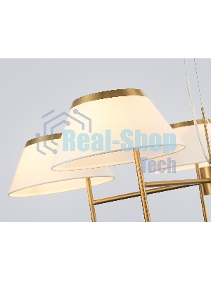 Люстра Ambrella light LH72473/5 BS/WH латунь/белый Е14/5 max 40W D1000*290-1080