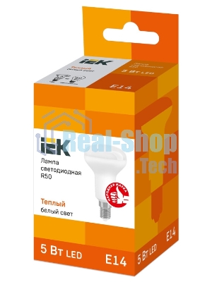 Лампа светодиодная IEK LLE-R50-5-230-30-E14 ECO R50 5Вт 3000К теплый белый E14 450лм 230-240В