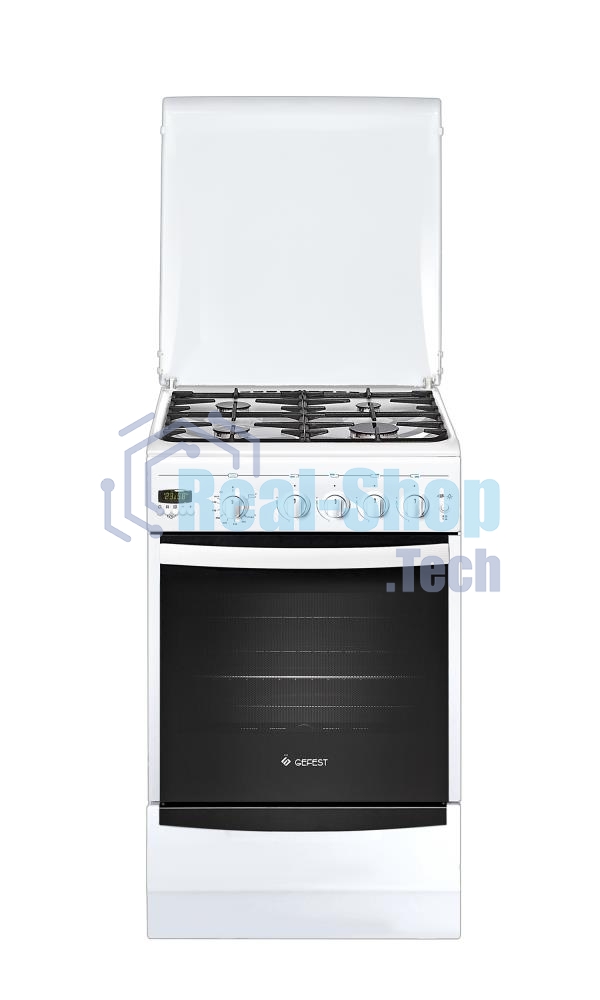 Плита газовая Gefest ПГ 5100-04 белый, конфорок 4 шт, духовка 52 л, 50 см x 85 см x 58.5 см