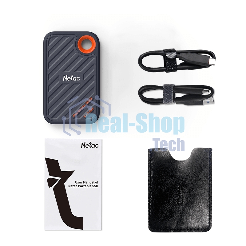 Внешний SSD Netac ZX20, 1TB, USB 3.2 Gen 2x2 Type-C, R/W 2000/1800, черный