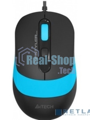 Комплект клавиатура+мышь A4Tech FStyler F1010 проводной, USB, 1600 DPI, чёрный/синий