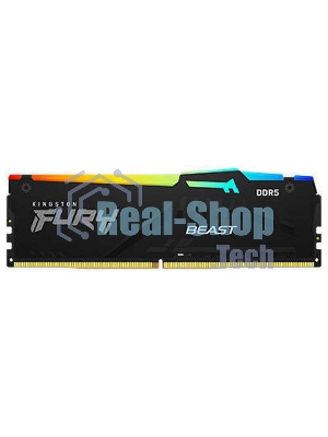 Оперативная память Kingston Fury Beast, DDR5, 8GB (1x8GB), 5200MHz, CL40, DIMM, с радиаторами, RGB, черный