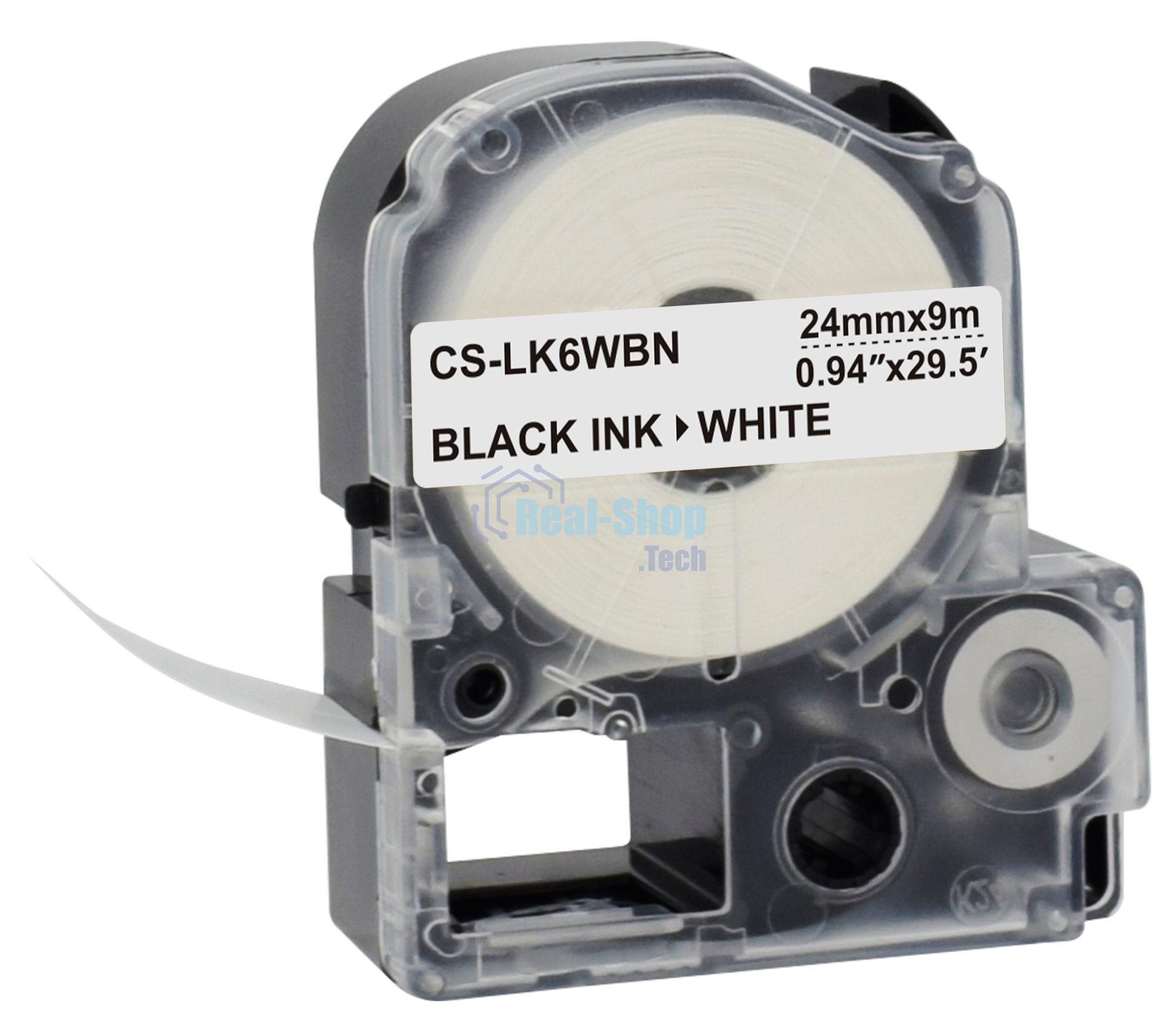 Картридж ленточный Cactus CS-LK6WBN черный, 24мм, 9м для Epson LW700/LW600P/LW1000P/Z700/Z900