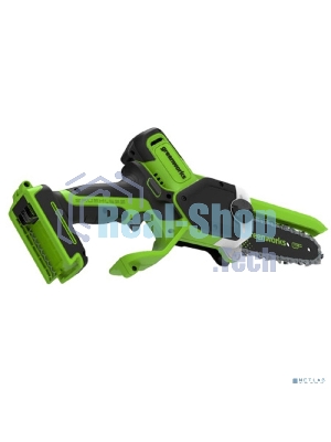 Цепная мини пила аккумуляторная GreenWorks GD24CS15 24V, 15см, бесщеточная, с автоматической смазкой цепи, без АКБ и ЗУ [2010107]