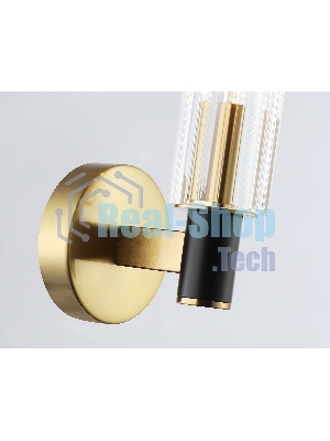 Настенный светильник Ambrella light LH55517 BK/BS/CL черный/латунь/прозрачный E14 max 40W 120*100*250