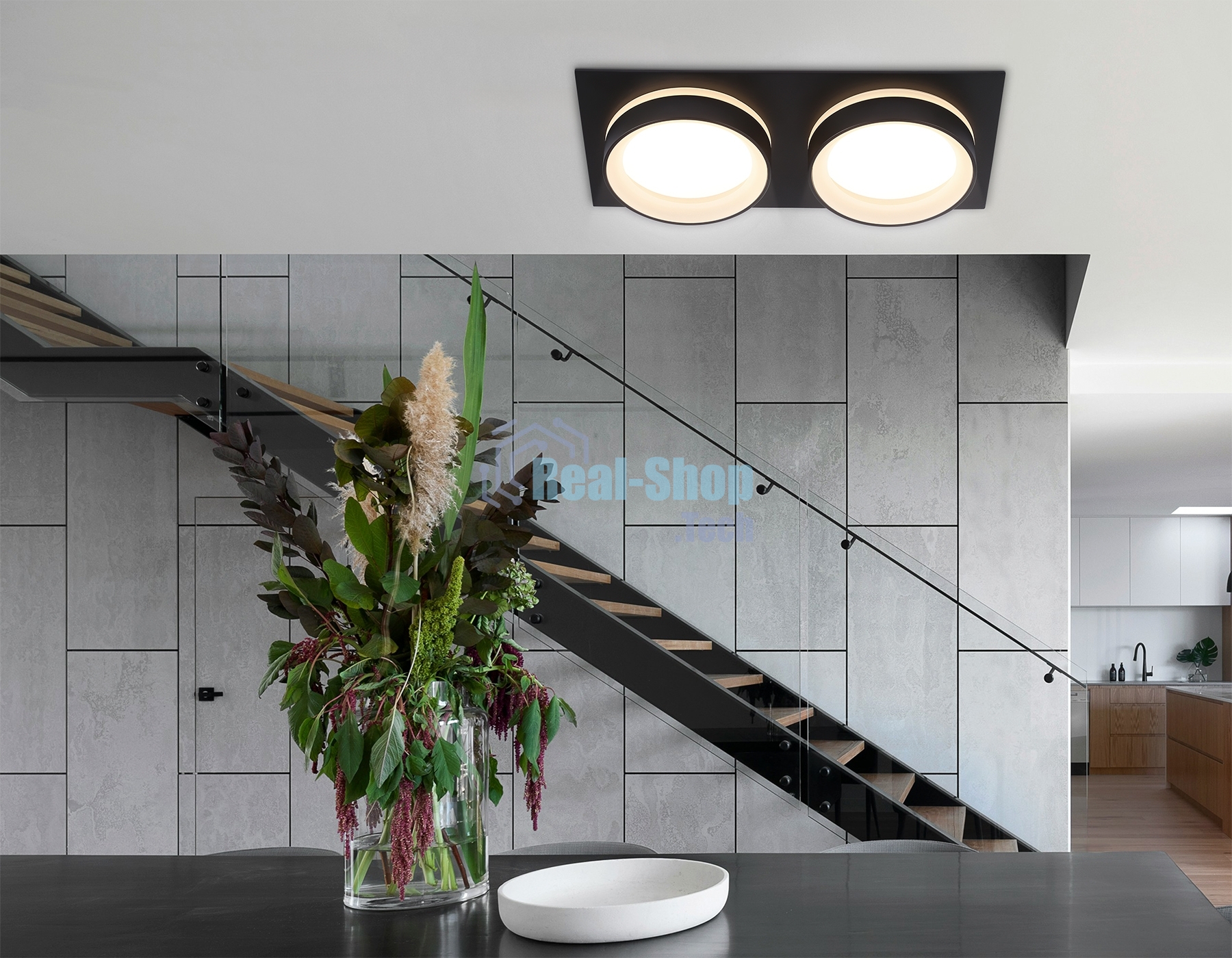 Светильник Ambrella light TN6712/2 BK черный IP44 GX53/2 max 15W 210*105*45