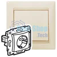Механизм розетки 1-м СП Valena 2К+З с заземл. нем. станд. сл. кость (DIY-упак.) Legrand 695612