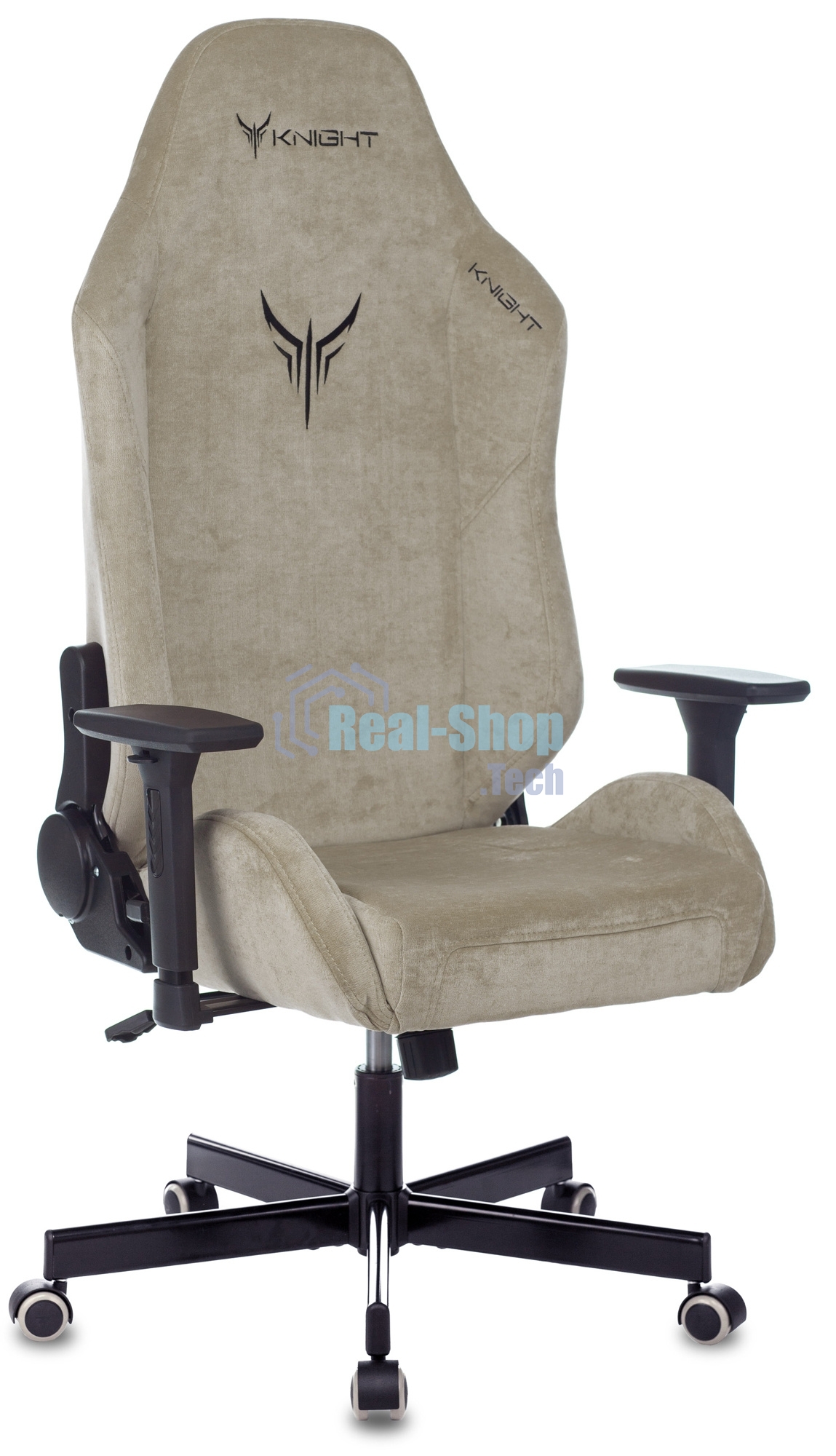 Кресло игровое Бюрократ Knight N1 Fabric бежевый Light-21, с подголов. крестовина металл