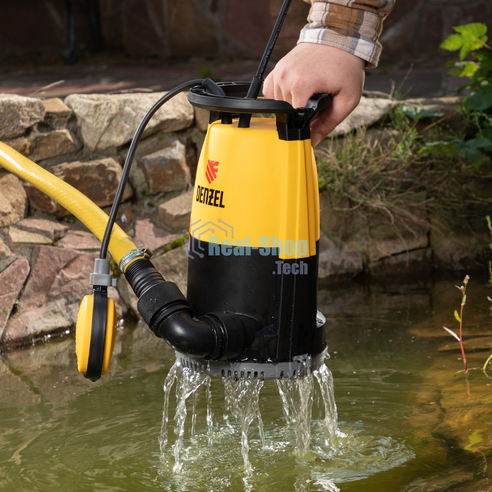 Дренажный насос для чистой и грязной воды Denzel DP-450S, 450 Вт, напор 6 м, 12000 л/ч