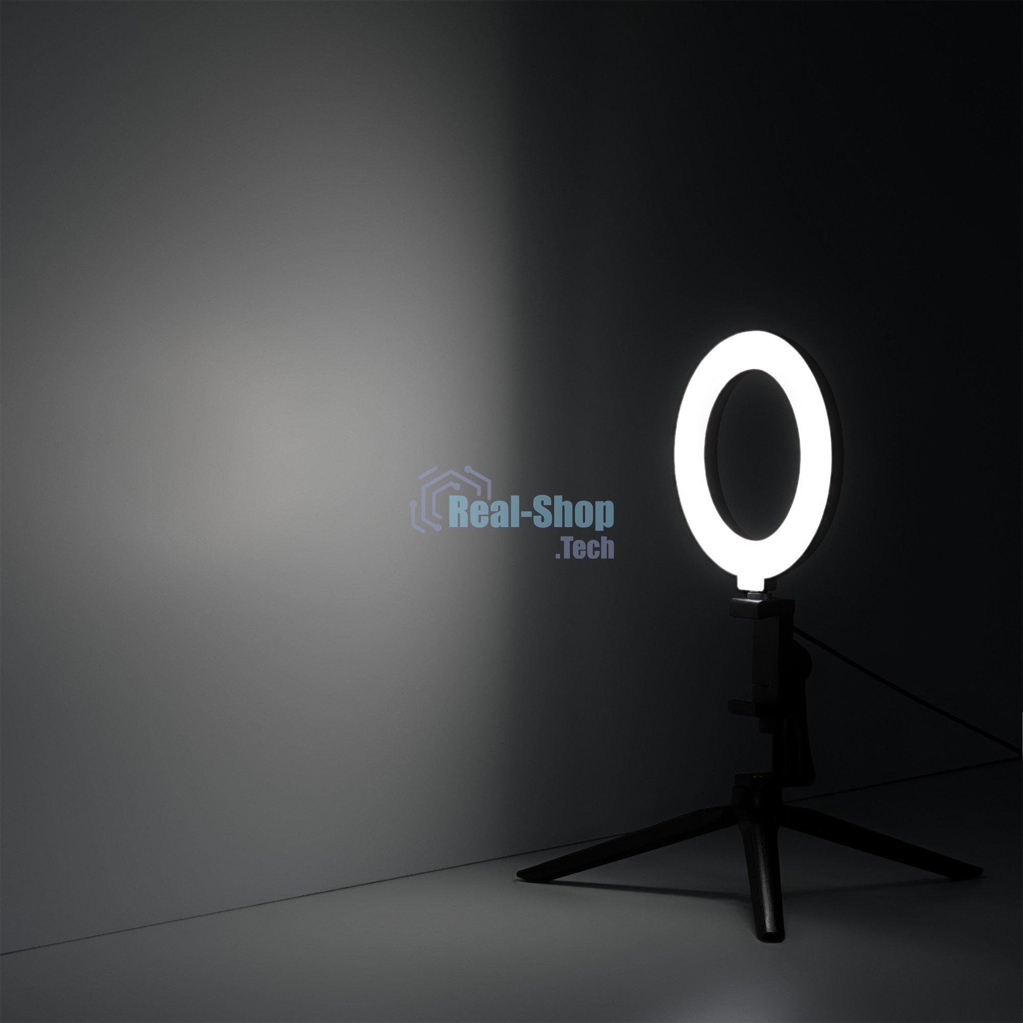 Светильник кольцевой Gauss 10W 600lm 3000-6500K 5V USB IP20 160x23мм черный дим, пульт LED 8