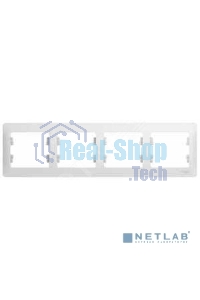 Рамка Schneider-electric GSL000104 Glossa 4-постовая, горизонтальная, белый