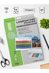 Пленка для ламинирования Cactus 125мкм A4 (25шт) глянцевая 216x303мм CS-LPGA412525
