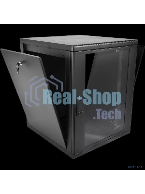 Шкаф телекоммуникационный настенный разборный ЦМО 15U (600 x 650) съемные стенки, дверь стекло, черный (ШРН-М-15.650-9005)