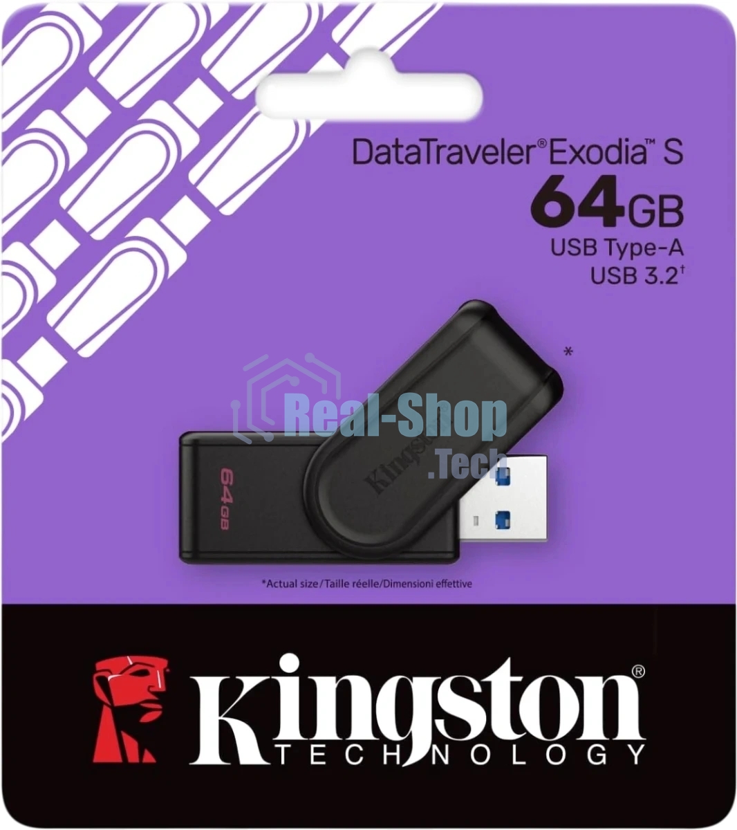 Флешка USB Kingston 64 Gb DataTraveler Exodia S DTXS/64 Gb USB 3.0 черный