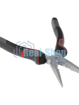 Плоскогубцы удлиненные Deli DL0104 200 мм, Cr-V, эксцентриковый шарнир, антикоррозийное покрытие, трехкомпонентная прорезиненная рукоять