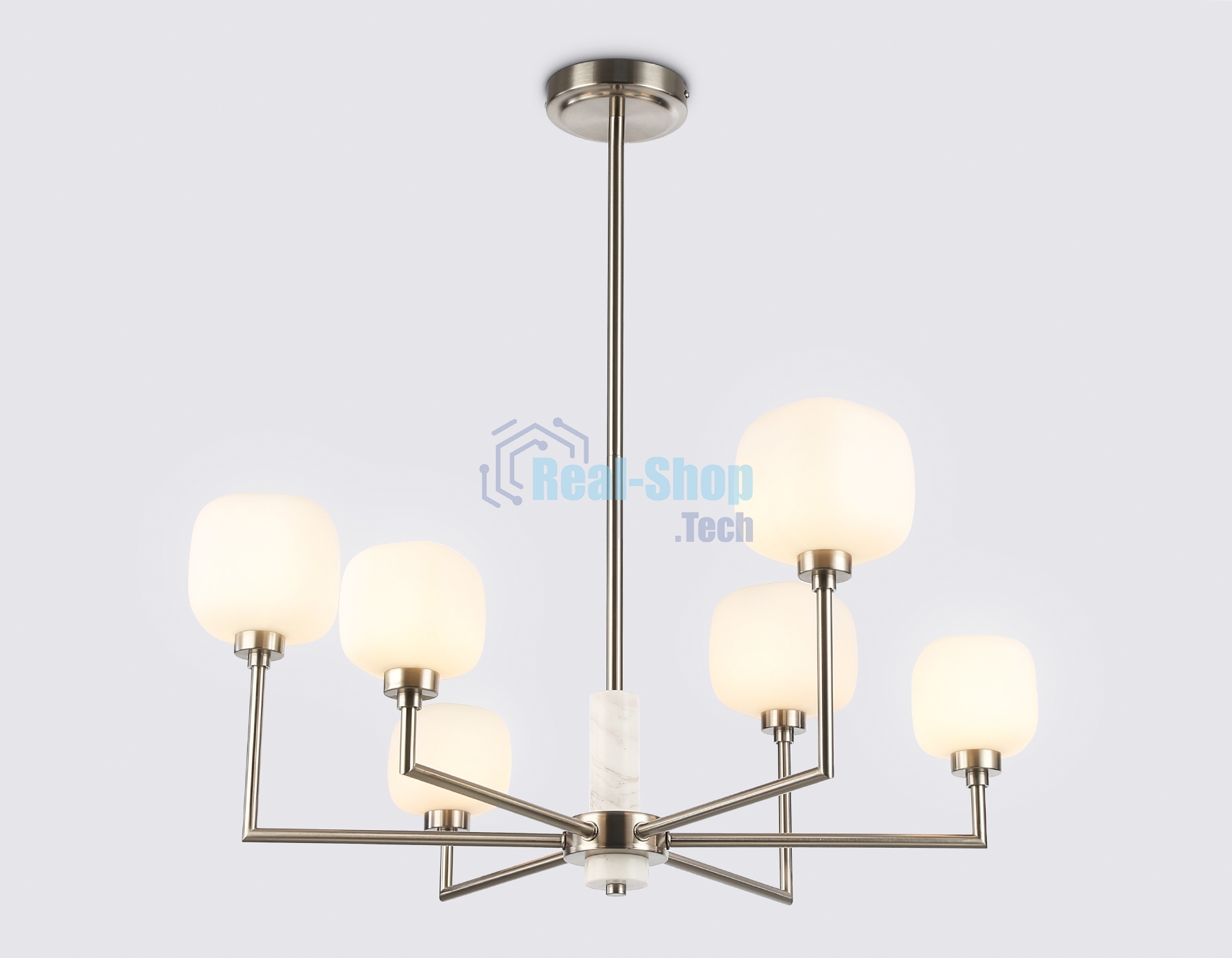 Люстра Ambrella light LH53001/6 SN/FR сатин никель/белый матовый G9*6 max 40W D690*680