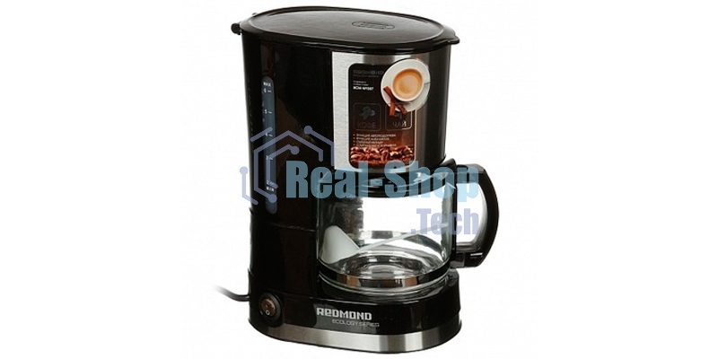 Кофеварка капельная Redmond RCM-M1507 черный/серебристый, исп. кофе - молотый, 0.6 л, 600 Вт
